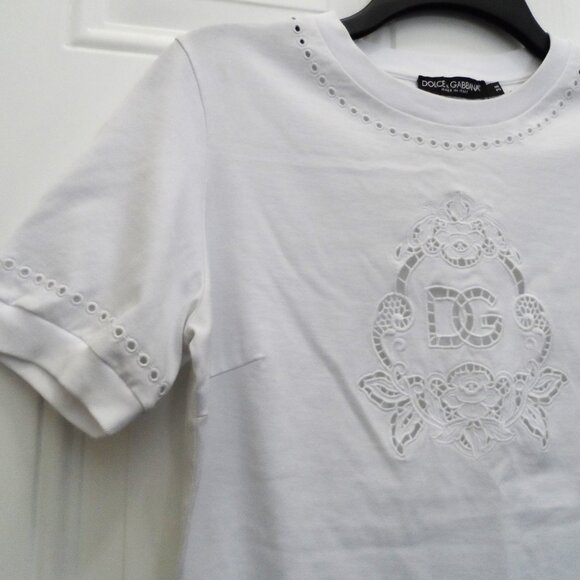 Dolce & Gabbana- Floral Logo Crew Neck T-shirt- size XS - Picture 7 of 16